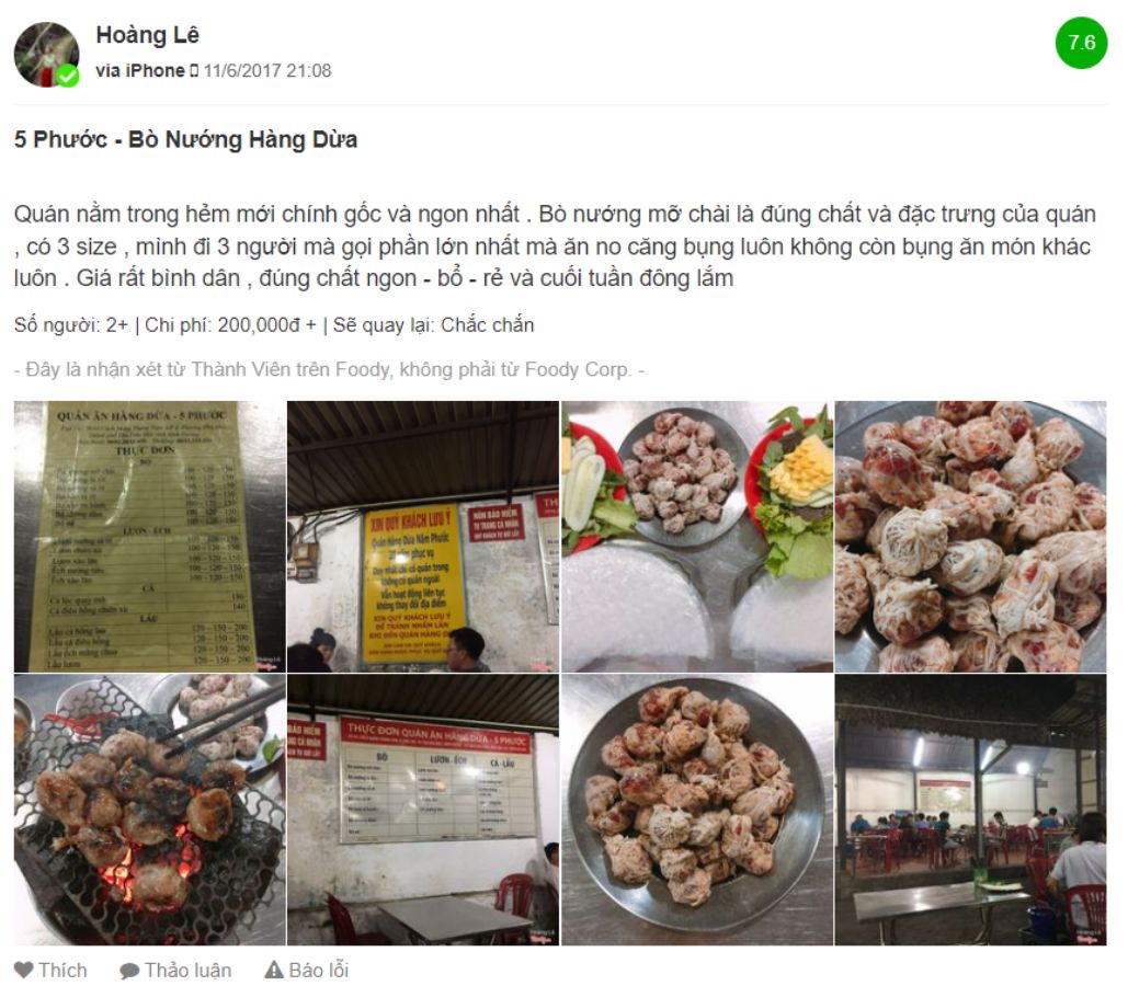 Bò nướng Hàng Dừa 5 Phước chính gốc nổi tiếng khắp Bình Dương 8