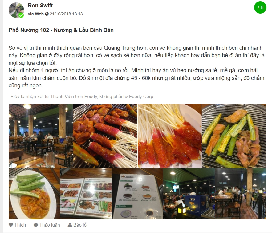Quán Phố nướng 102 Cần Thơ ngon ngất ngây như trên chín tầng mây 9